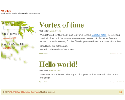 wordpress theme vortex of time, spring style